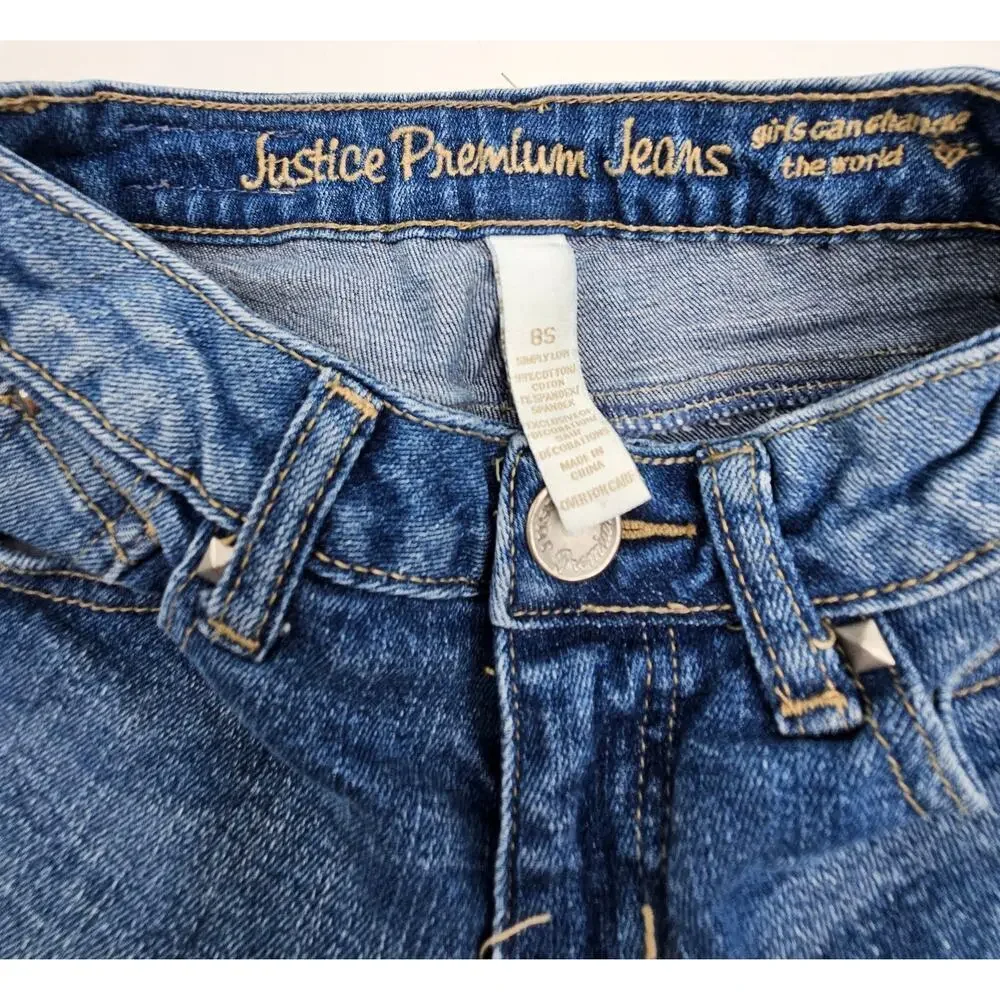 4 Pair Justice Girl's Size 8 Jeans/Jeggings